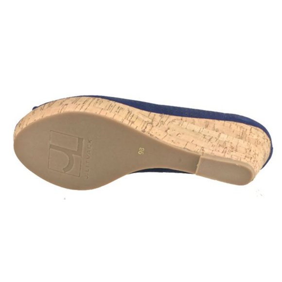 J.LITVACK Stud •Suede Leather• Cork Platform--Nude - New in Box - Picture 2 of 2